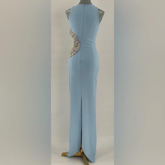 🆕 BRONX & BANCO 🧿 NWOT Camila Rhinestone Cutout Maxi, Powder Blue, Sz M US 6 - Picture 9 of 17